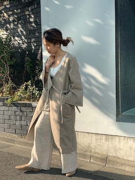 「ETRE TOKYO（エトレトウキョウ）のアイテム（ノーカラージャケット）」を使った、ETRÉ TOKYO officialさん（レディース・156cm）の春コーディネート