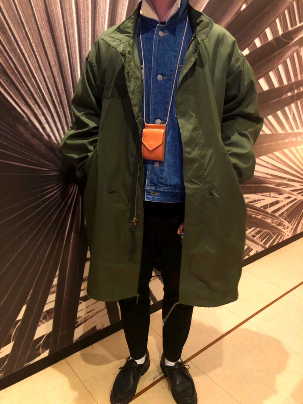 「Hender Scheme、M-65、Chrome Hearts、ポロカントリー」｜「POLO RALPH LAURENのアイテム（デニムジャケット、ブルー系）」を使った、やんたさん（メンズ・166cm）の春コーディネートの1枚目の写真