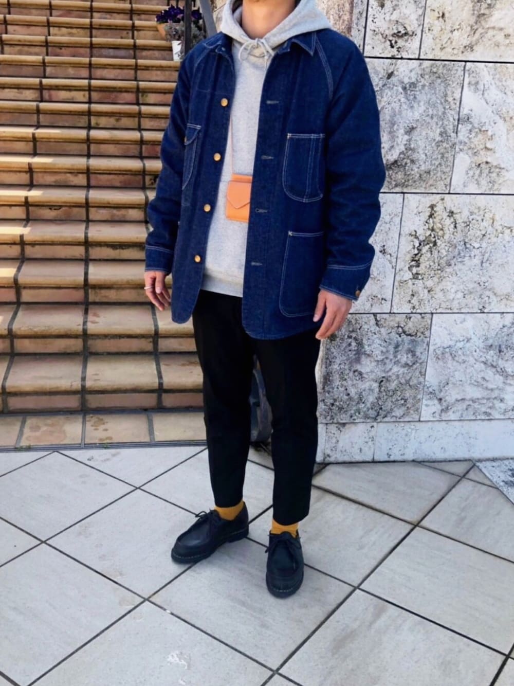 「春、orslow、Hender Scheme、Chrome Hearts、Moscot」｜「CHROME HEARTSのアイテム（リング、シルバー系）」を使った、やんたさん（メンズ・166cm）の春コーディネートの1枚目の写真