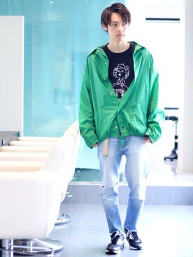 ナイロンジャケットを使った 緑 のメンズ人気ファッションコーディネート ユーザー ショップスタッフ Wear