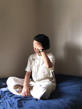 「部屋撮り」｜「アイテム（オールインワン・サロペット）」を使った、aikoさん（レディース・158cm）の夏コーディネート