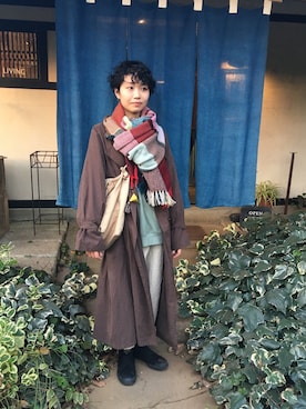 「zucca」｜「アイテム（トレンチコート）」を使った、aikoさん（レディース・158cm）の秋コーディネート