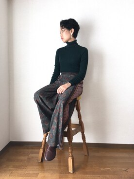 「無印良品」｜aikoさん（レディース・158cm）の冬コーディネート