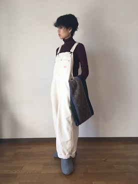 「zucca」｜「アイテム（オールインワン・サロペット）」を使った、aikoさん（レディース・158cm）の冬コーディネート