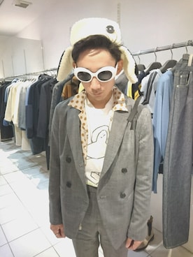 「オーバルサングラス」｜ikuto tanemuraさん（メンズ・163cm）の秋コーディネート