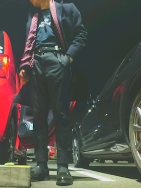 「soe（ソーイ）のアイテム（チェスターコート）」を使った、ikuto tanemuraさん（メンズ・163cm）の冬コーディネート