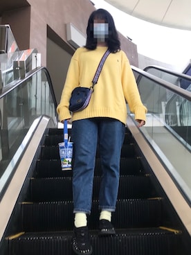 「KEEN（キーン）のアイテム（その他シューズ、ブラック系）」を使った、Eulerさん（レディース・159cm）の冬コーディネート