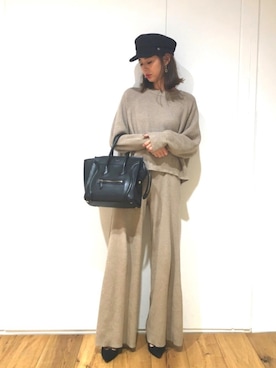 「ニットアップ」｜「アイテム（帽子）」を使った、mayuさん（レディース・165cm）の秋コーディネート