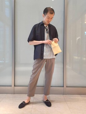 「FERRANTE（フェランテ）のアイテム（スリッポン）」を使った、モリタさん（メンズ・172cm）の春コーディネート