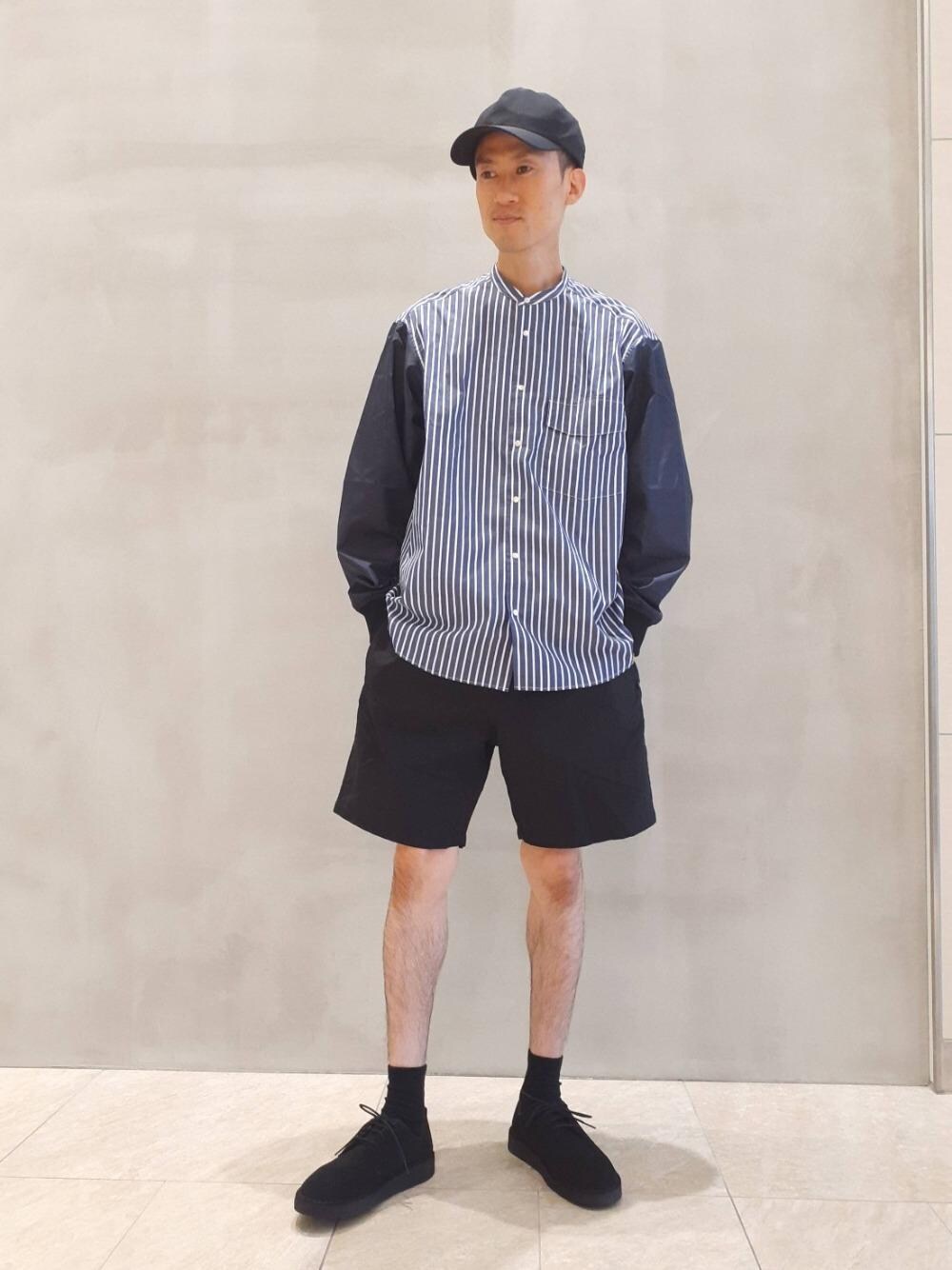 「トレンド、リラックス、ストリート、ハット/キャップ」｜「Clarksの＜Clarks（クラークス）＞【別注】 ロンドン✝（その他シューズ、ブラック系）」を使った、モリタさん（メンズ・172cm）の夏コーディネートの1枚目の写真