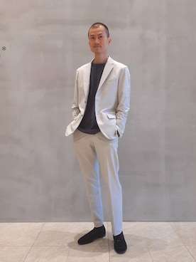 「ビジネス」｜「アイテム（スリッポン）」を使った、モリタさん（メンズ・172cm）の冬コーディネート