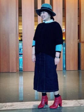 「minelli（ミネッリ）のアイテム」を使った、amerieeeさん（レディース・163cm）の冬コーディネート