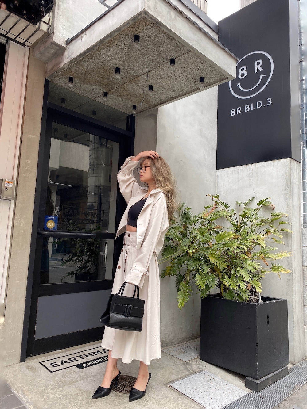 「GYDAの3WAYトレンチコート（トレンチコート、ホワイト系）」を使った、mikuさん（レディース・160cm）の冬コーディネートの1枚目の写真