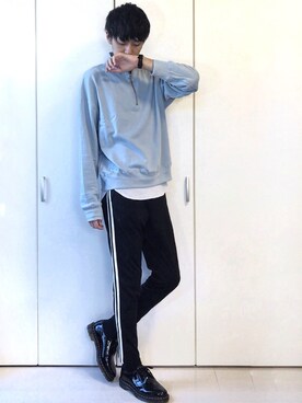 「スエット」｜「アイテム（その他シューズ）」を使った、こーすけ。さん（メンズ・183cm）の秋コーディネート