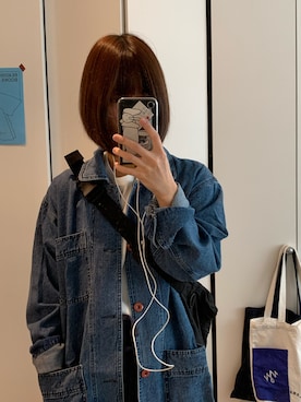「NIKE（ナイキ）のアイテム（ショルダーバッグ、ブラック系）」を使った、Nicokoさん（レディース・158cm）の春コーディネート