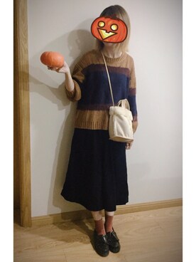 「halloween」｜「アイテム（モカシン/デッキシューズ）」を使った、Beckie慢半拍さん（レディース・163cm）の秋コーディネート