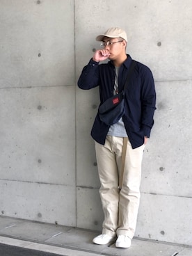 「TOMMY（トミー）のアイテム（パンツ）」を使った、Kさん（メンズ・170cm）の秋コーディネート