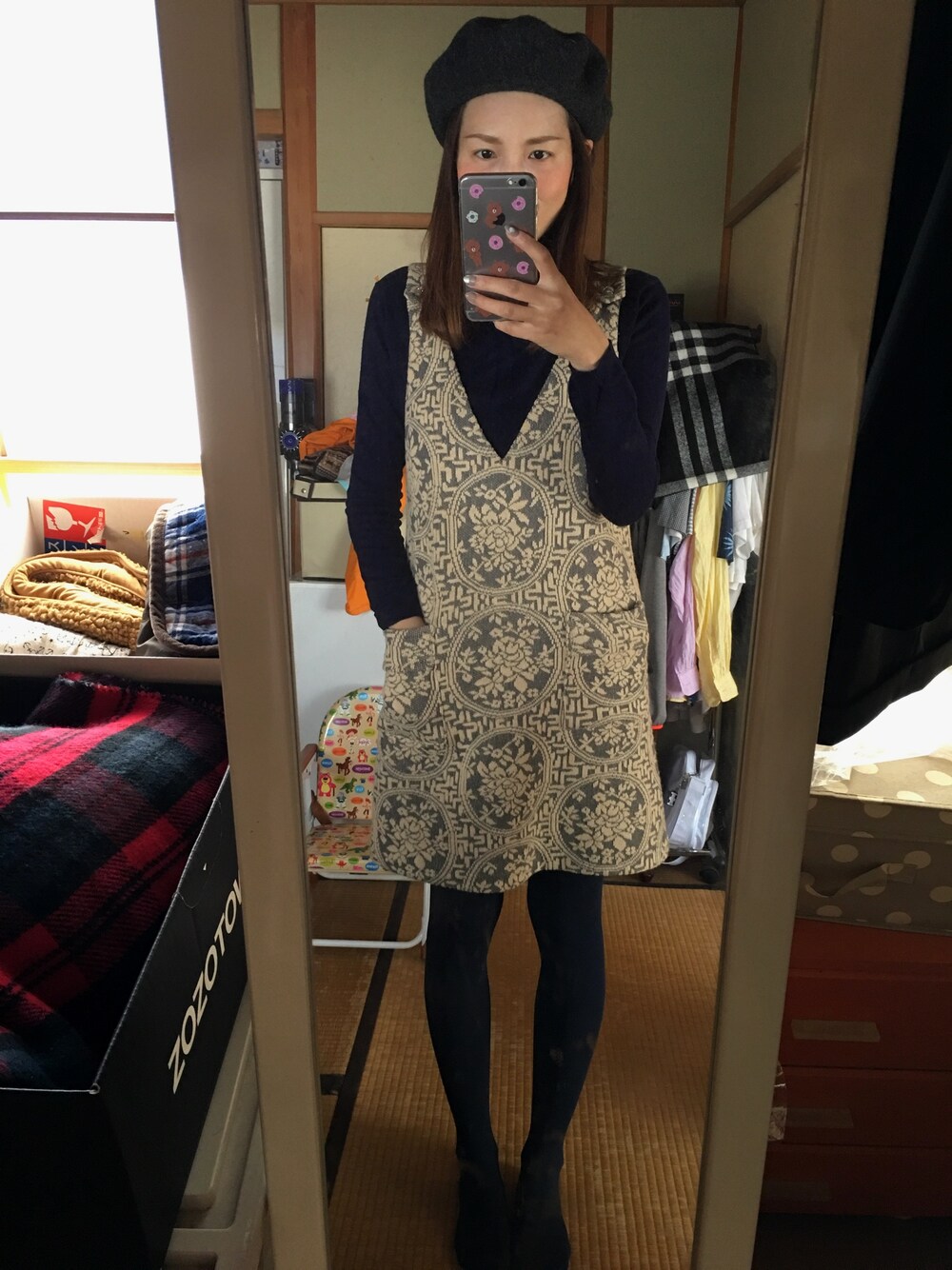 「スプリングSENSEOFPLACE」｜「GRACE CONTINENTALのアイテム（ワンピース、グレー系）」を使った、yoyoさん（レディース・168cm）の春コーディネートの1枚目の写真