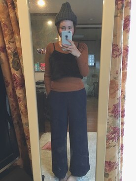 「PLAIN CLOTHING（プレーンクロージング）のアイテム（ニットキャップ/ビーニー）」を使った、yoyoさん（レディース・168cm）の秋コーディネート
