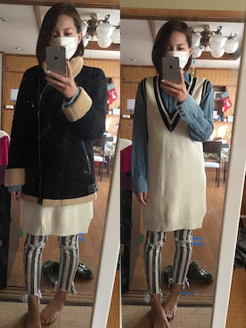 「アイテム（ムートンコート）」を使った、yoyoさん（レディース・168cm・30代）の冬コーディネート