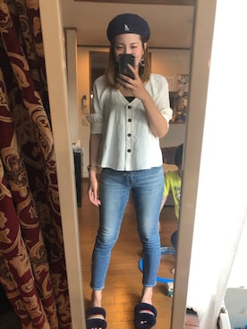 「SHEL’TTER（シェルター）のアイテム（アクセサリー）」を使った、yoyoさん（レディース・168cm）の春コーディネート