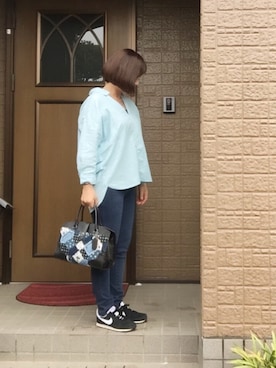「ナイキスニーカー」｜「アイテム（ハンドバッグ）」を使った、tatoさん（レディース・160cm）の夏コーディネート