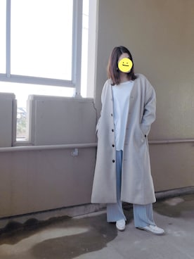 「Samansa Mos2 blue（サマンサモスモスブルー）のアイテム（ローファー）」を使った、siomanekiさん（レディース・155cm）の冬コーディネート
