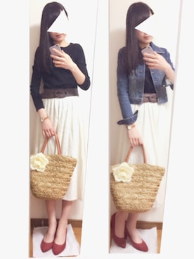 「オリエンタルトラフィック」｜「アイテム（デニムジャケット）」を使った、minoさん（レディース・167cm）の春コーディネート