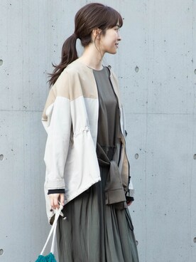 「miniyu（ミニュウ）のアイテム（その他アウター）」を使った、La SRIC officialさん（レディース・164cm）の冬コーディネート