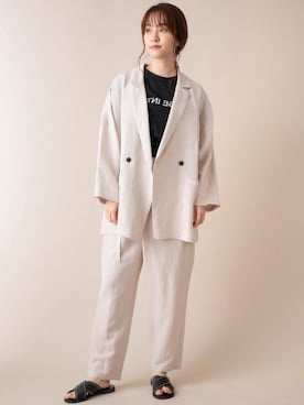 「miniyu（ミニュウ）のアイテム（ジャケット/アウター）」を使った、La SRIC officialさん（レディース・164cm）の春コーディネート