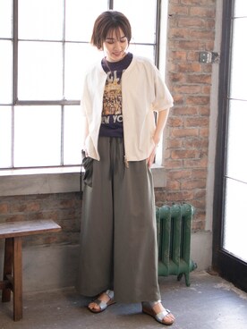 「miniyu（ミニュウ）のアイテム（ジャケット/アウター）」を使った、La SRIC officialさん（レディース・164cm）の夏コーディネート