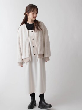 「miniyu（ミニュウ）のアイテム（ジャケット/アウター）」を使った、La SRIC officialさん（レディース・164cm）の秋コーディネート