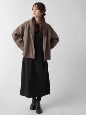 「miniyu（ミニュウ）のアイテム（その他アウター）」を使った、La SRIC officialさん（レディース・164cm）の秋コーディネート