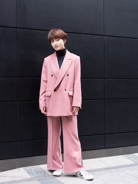 「miniyu（ミニュウ）のアイテム（ジャケット/アウター）」を使った、La SRIC officialさん（レディース・159cm）の冬コーディネート