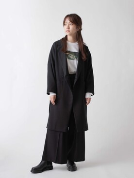 「miniyu（ミニュウ）のアイテム（ジャケット/アウター）」を使った、La SRIC officialさん（レディース・164cm）の冬コーディネート