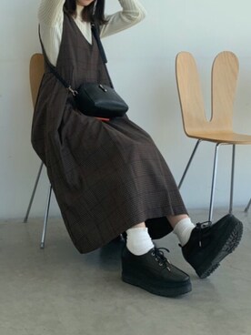 Isa Tomitaさんの「BIGプリーツジャンパースカート」を使ったコーディネート