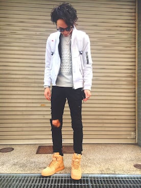 「moussy」｜「アイテム（その他アウター）」を使った、mayatonboさん（メンズ・175cm）の冬コーディネート