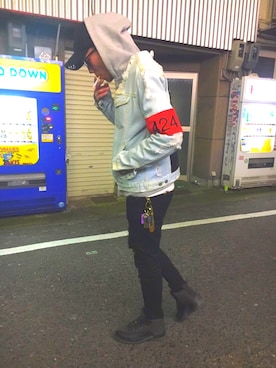「MISBHV（ミスビヘイブ）のアイテム（デニムジャケット）」を使った、mayatonboさん（メンズ・175cm）の冬コーディネート