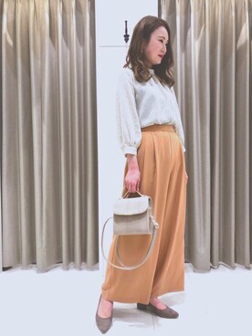 「アイテム（パンプス、グレー系）」を使った、mさん（レディース・162cm）の春コーディネート