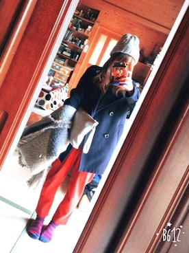 「Right-on（ライトオン）のアイテム（チェスターコート）」を使った、rinaさん（レディース・158cm）の冬コーディネート