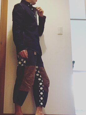 「チャイハネ（チャイハネ）のアイテム（Tシャツ/カットソー）」を使った、BABUさん（メンズ・168cm）の秋コーディネート
