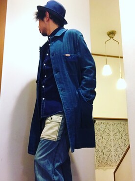 「SUGAR CANE（シュガーケーン）のアイテム（ダウンジャケット/コート）」を使った、BABUさん（メンズ・168cm）の秋コーディネート