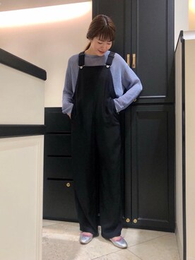 「united arrows」｜「アイテム（オールインワン・サロペット）」を使った、古川　オデット エ オディール スタッフさん（レディース・160cm）の春コーディネート