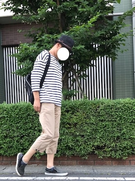 「Burner（バーナー）のアイテム（帽子）」を使った、s h ! nさん（メンズ・170cm）の春コーディネート
