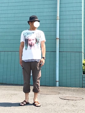 「Burner（バーナー）のアイテム（帽子）」を使った、s h ! nさん（メンズ・170cm）の夏コーディネート