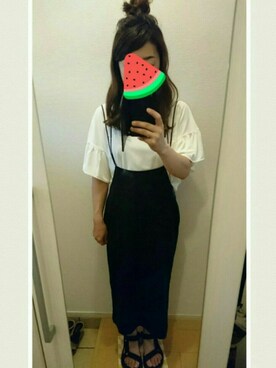 「UNIQLO（ユニクロ）のアイテム（トップス、ホワイト系）」を使った、utaunsさん（レディース・151cm）の夏コーディネート