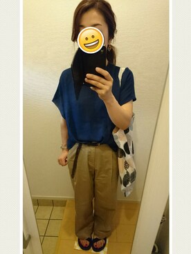 「marimekko（マリメッコ）のKompotti / BAG（エコバッグ/サブバッグ、ホワイト系）」を使った、utaunsさん（レディース・151cm）の夏コーディネート