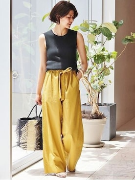 「IENA LA BOUCLE（イエナラブークル）のアイテム」を使った、KIMさん（レディース・165cm）の夏コーディネート