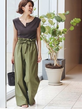 「IENA LA BOUCLE（イエナラブークル）のアイテム」を使った、KIMさん（レディース・165cm）の夏コーディネート