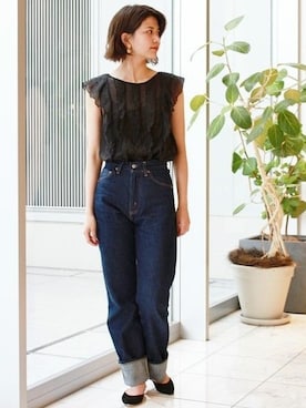 「IENA LA BOUCLE（イエナラブークル）のアイテム」を使った、KIMさん（レディース・165cm）の夏コーディネート